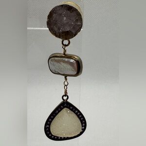 Crystal and mother of pearl earrings